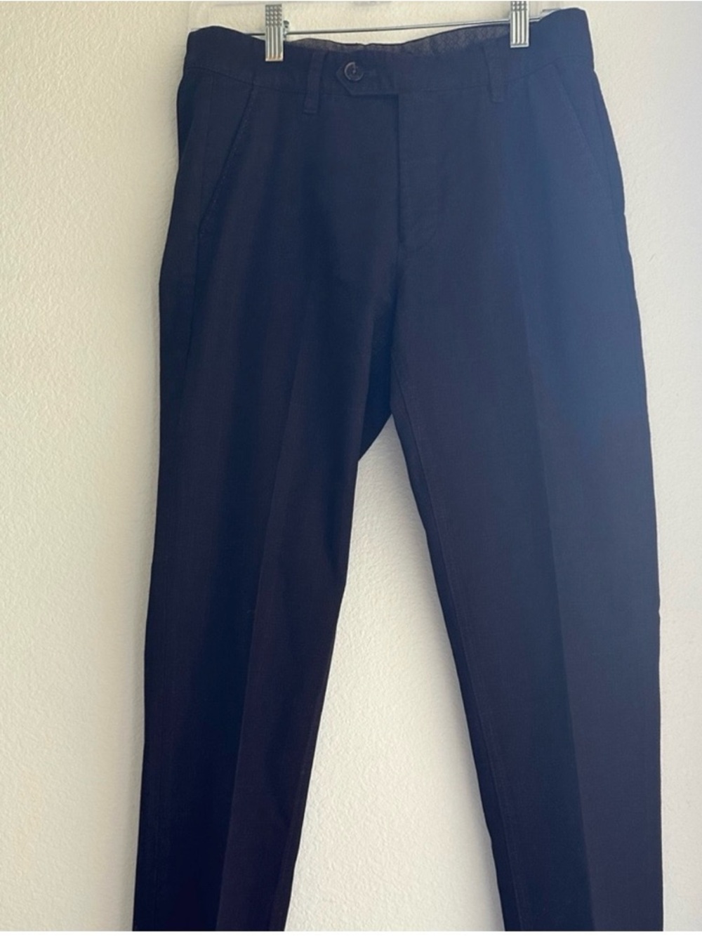 Ted Baker Maroon Textured Pants with Subtle Patterned Lining - Picture 4 of 6